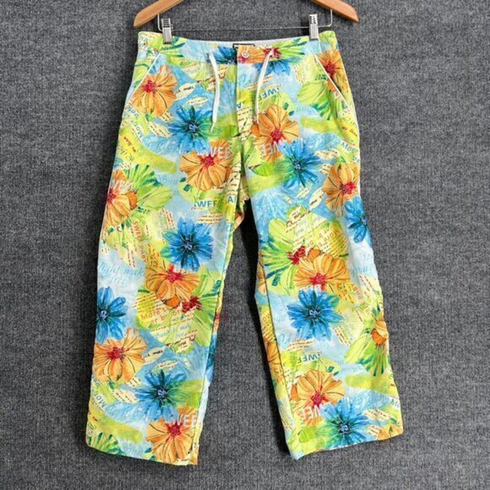Coast Clothing Co Womens Beach Surf Capri Pants 32x22.5 Floral Tropical Swim